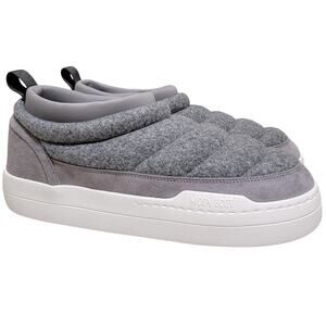 Moon Boot Men Park Soft Felt Chunky Sneakers Size US 10.5 H006 Grey / White